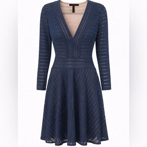 BCBGMaxAzria Long Sleeve Fit and Flare Dress - Size S